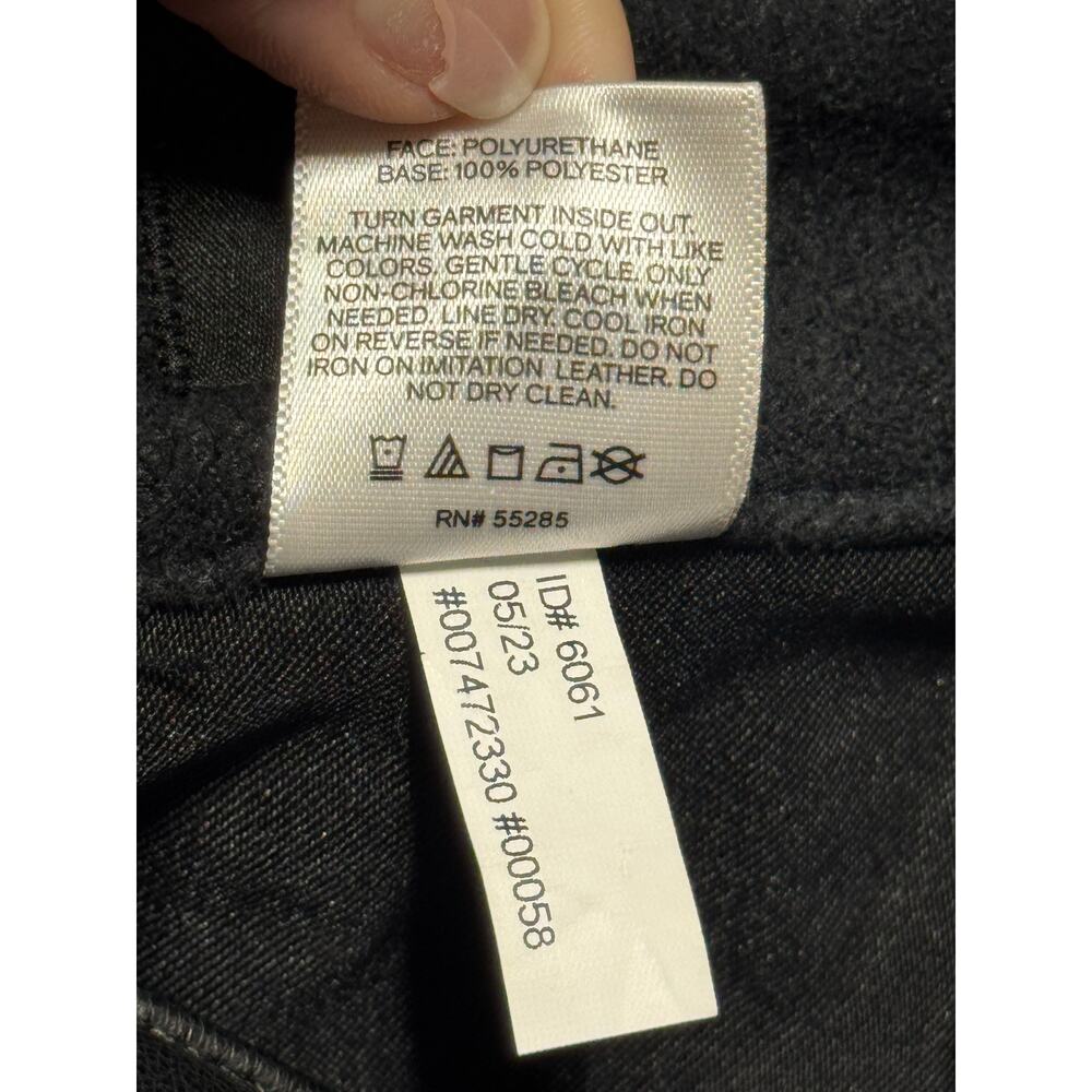 NWT Express 90s Slim Pants Womens 10L Black Faux Leather Super High Rise Classic - Picture 8 of 11